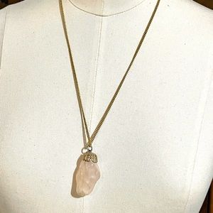 Vintage 18k gf Rose Quartz Necklace
